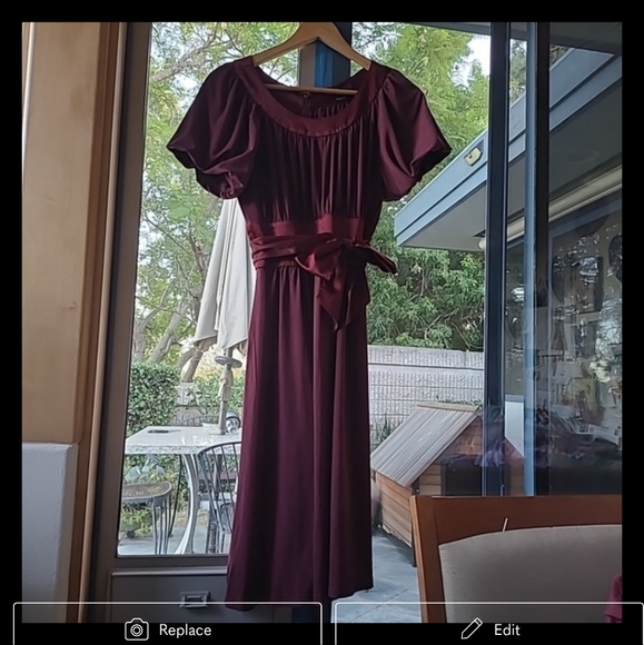 Bcbg Max and Cleo puffy sleeves large bow tie midi dress y2k - Picture 11 of 11